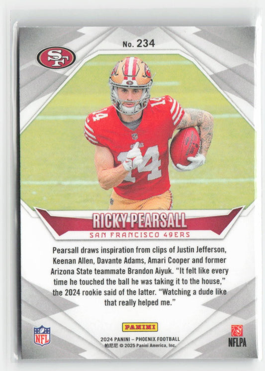 2024 Panini Phoenix Ricky Pearsall #234 Rookie Lazer San Francisco 49ers