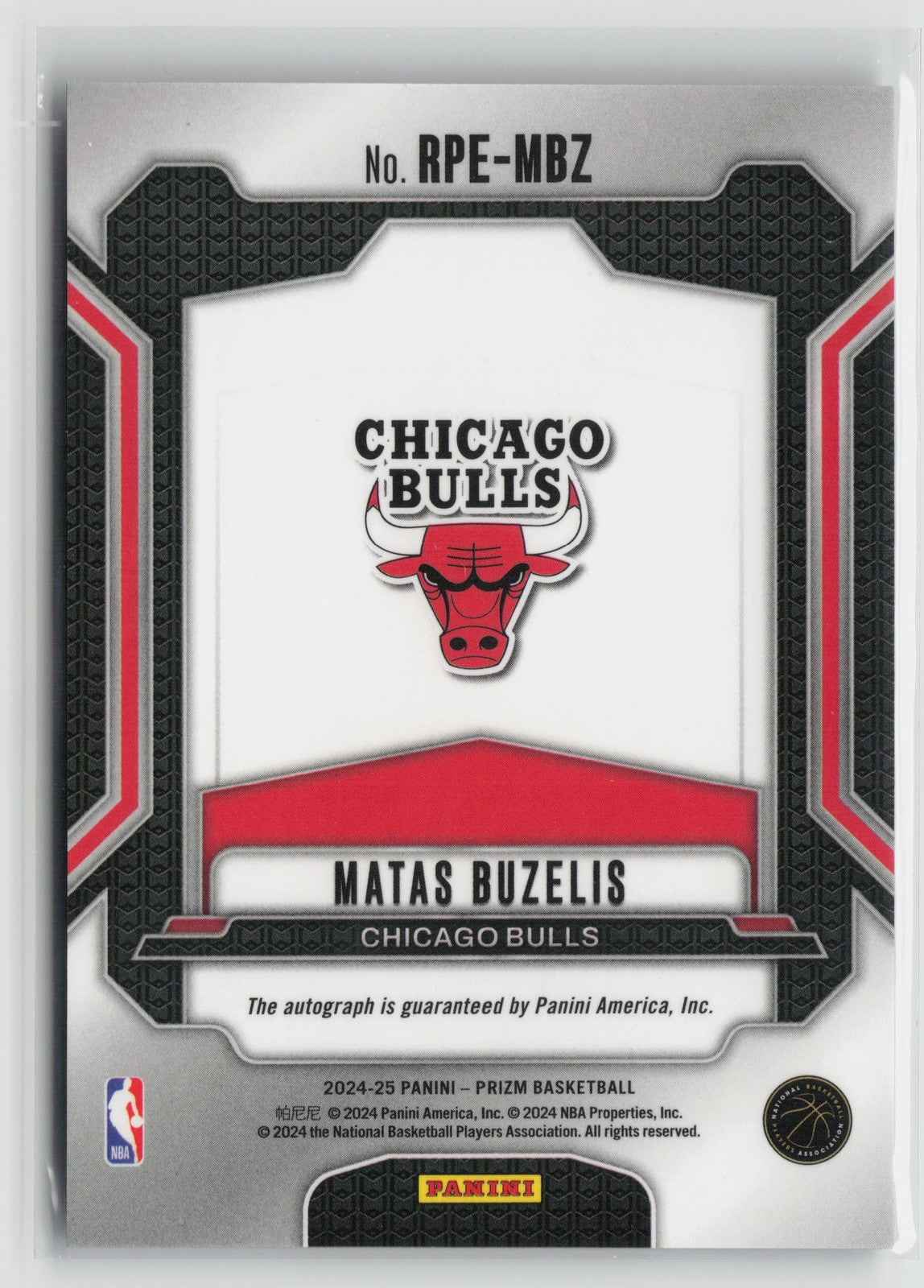 2024-25 Panini Prizm Matas Buzelis #RPE-MBZ Rookie Penmanship Auto Bulls RC