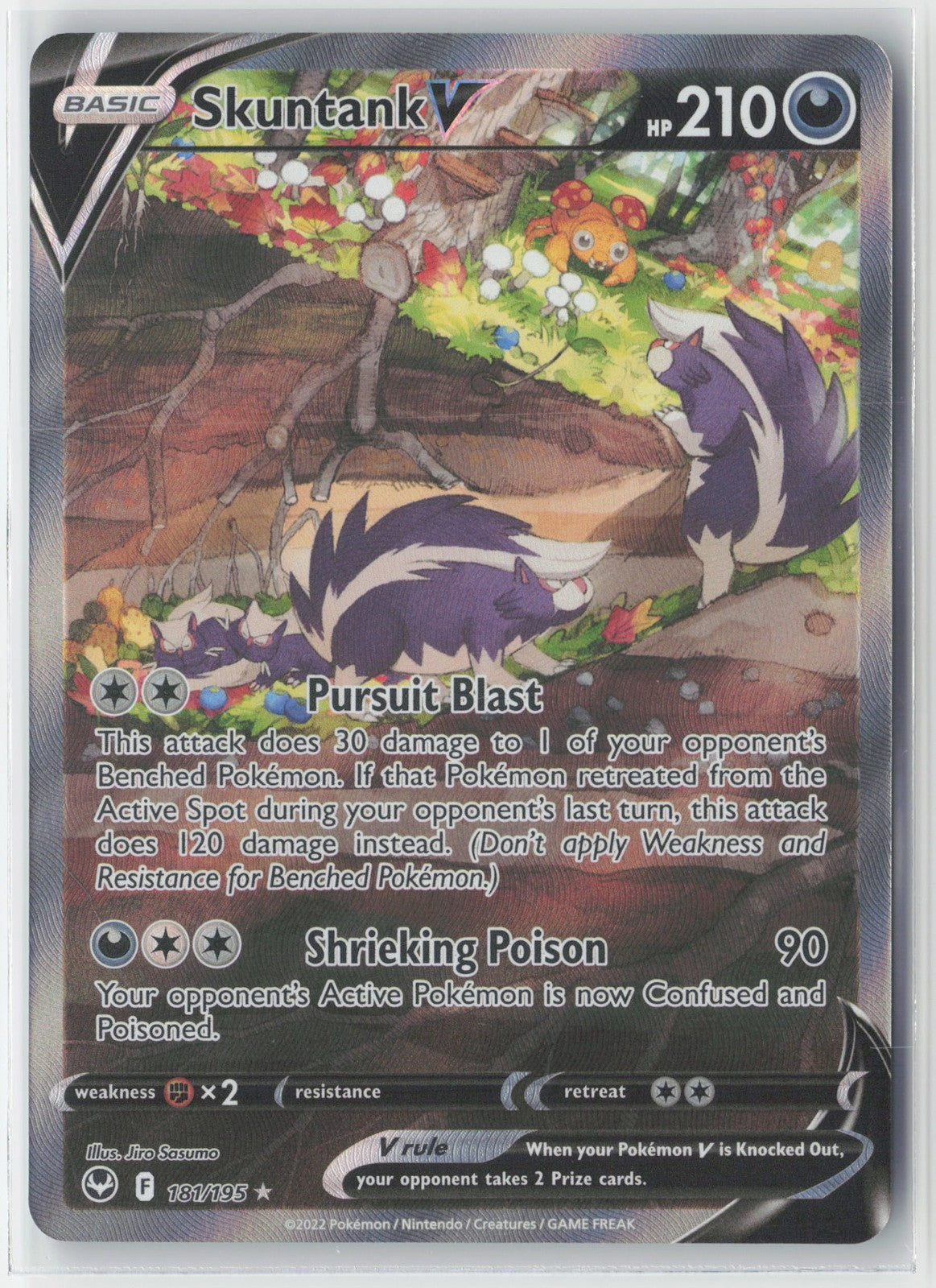 Skuntank V (Alternate Full Art) #181/195 SWSH12: Silver Tempest Pokemon