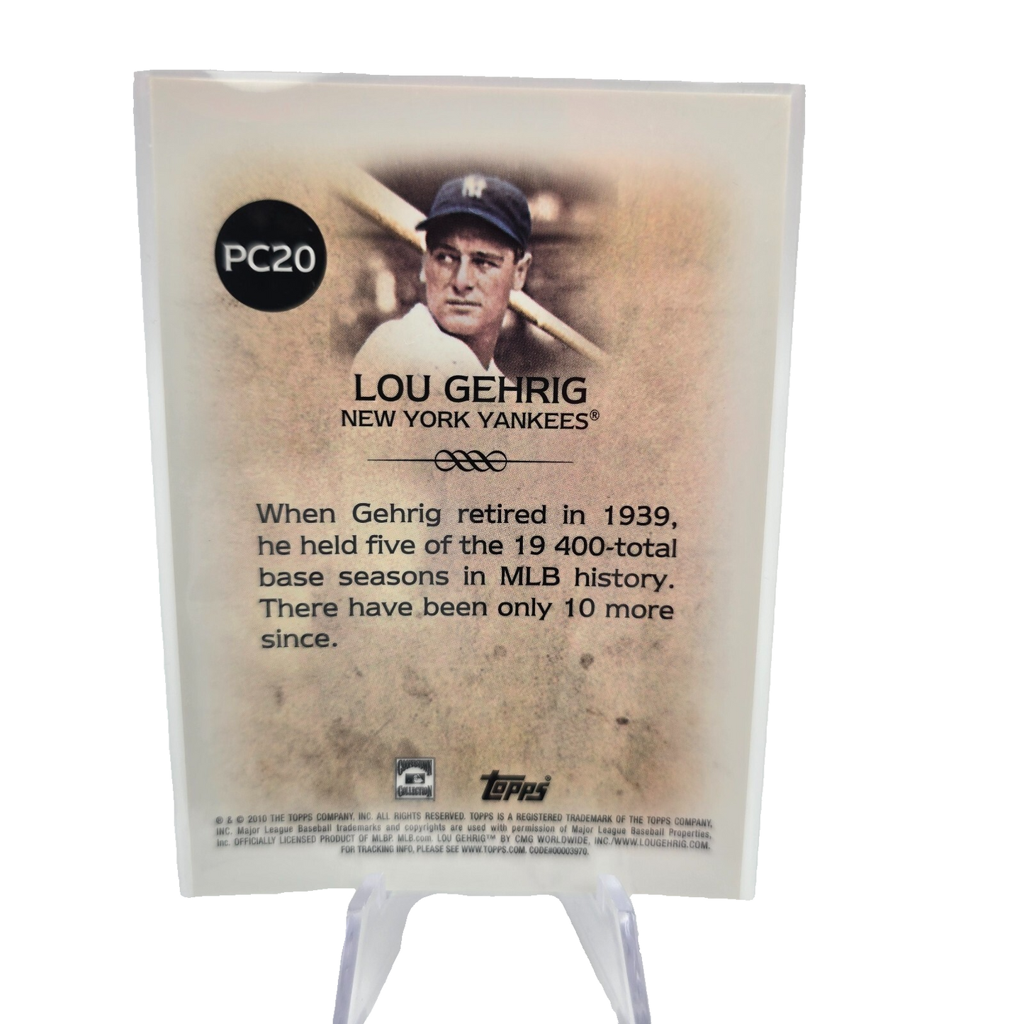 2010 Topps Legends Lou Gehrig #PC20 Platinum – Yankees HOF Walmart Cereal Insert