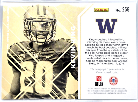 2017 Panini Elite Draft Picks Aspirations Purple /99 Kevin King Rookie Auto RC
