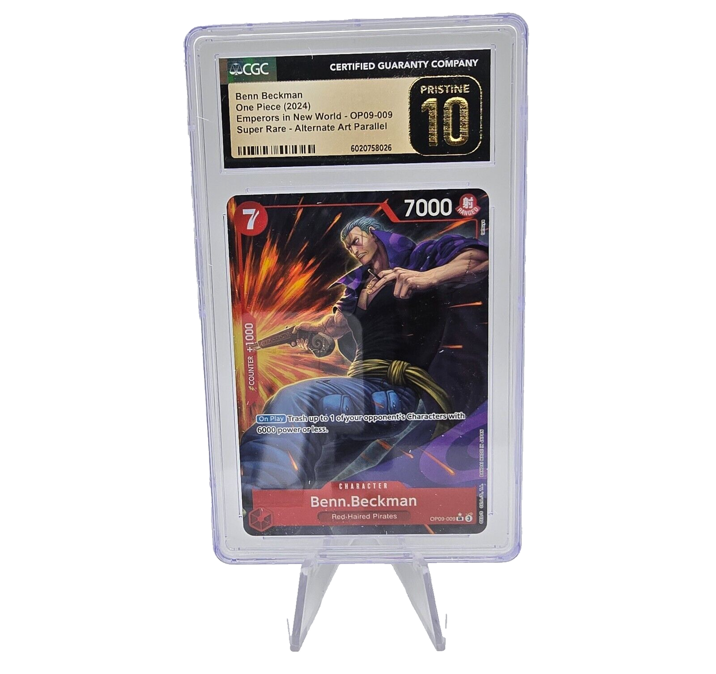 Benn Beckman OP09‑009 Alt Art CGC Pristine 10 Emperors One Piece TCG LOW POP