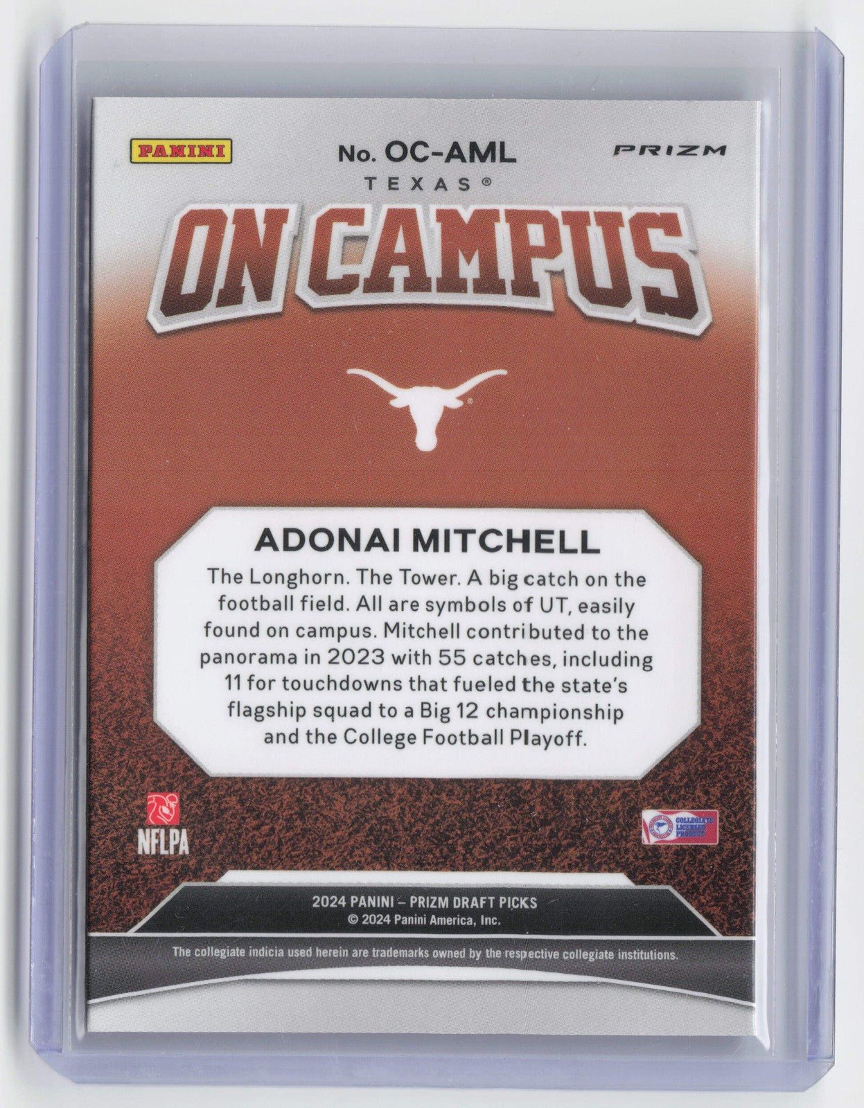2024 Panini Prizm Draft Picks Adonai Mitchell #OC-AML On Campus