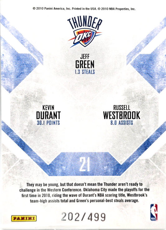 2019 Durant/Green/Westbrook #21 Panini Rookies & Stars #/499 Team Leaders