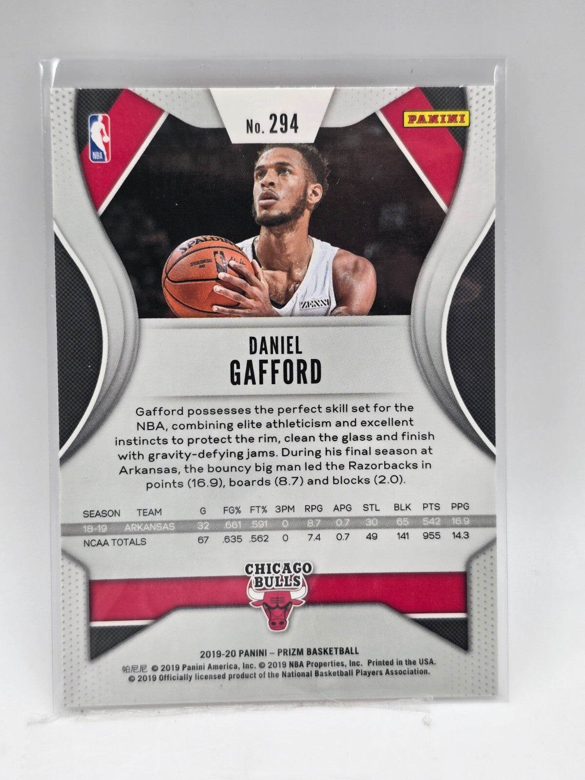 2019-20 Panini Silver Prizm Daniel Gafford RC #294 Rookie Card