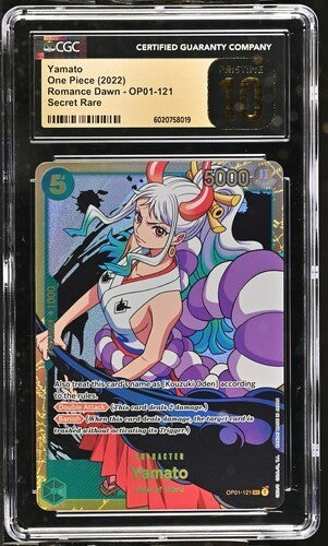 Yamato OP01‑121 SEC Secret Parallel CGC 10 Pristine Romance Dawn One Piece TCG