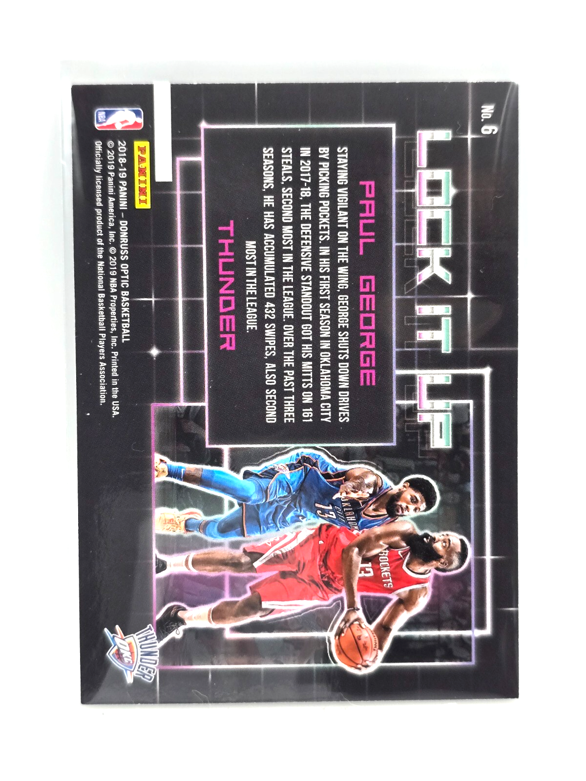 2018 Donruss Optic Paul George #6 Lock It Up – Insert Oklahoma City Thunder