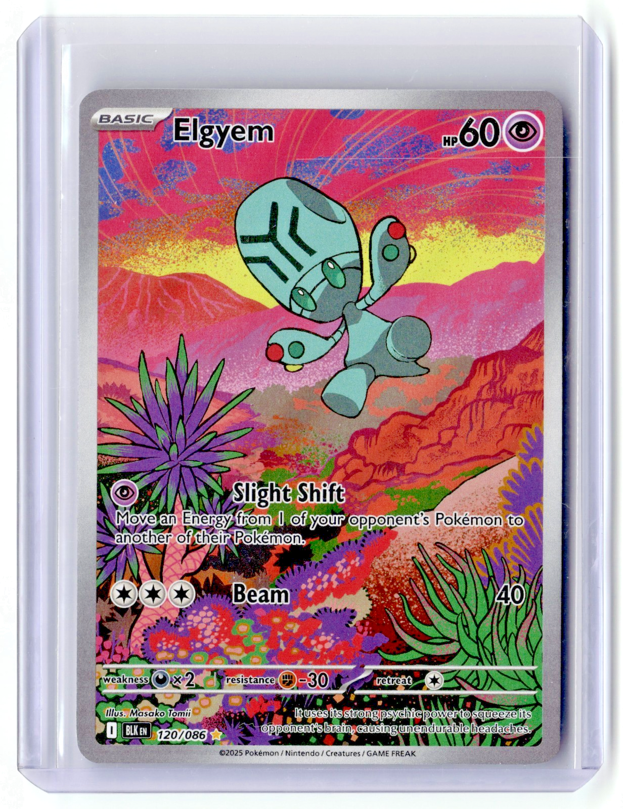 2025 Elgyem 120/086 Illustration Rare Pokémon TCG Scarlet & Violet Black Bolt