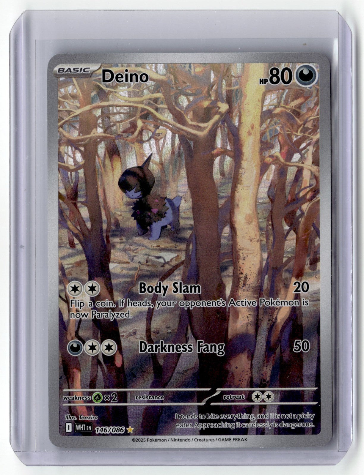 2025 Pokémon TCG Deino 146/086 Illustration Rare SV White Flare English