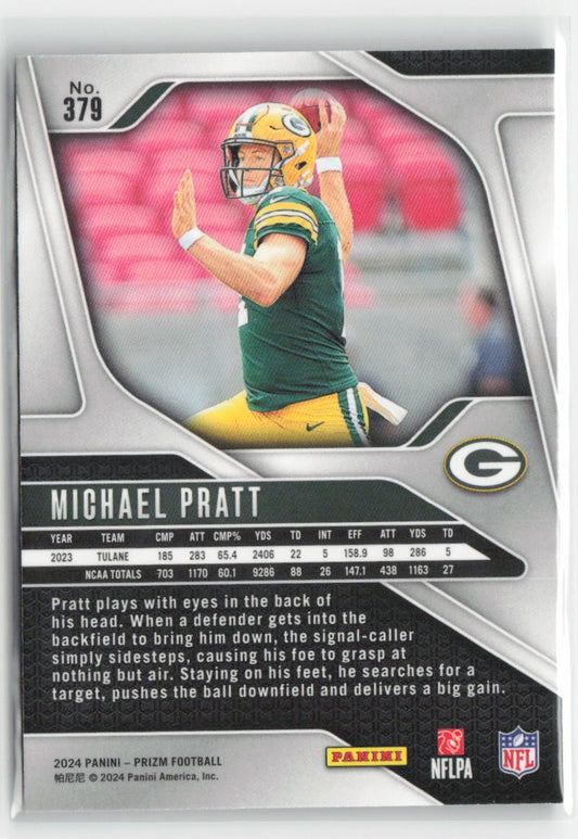 2024 Panini Prizm Michael Pratt #379 Rookie Green Bay Packers Football