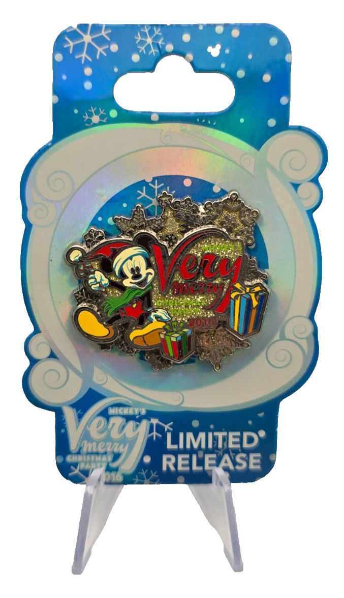 2016 Mickey Christmas Party 3D Logo Pin VERT β Disney Limited Release HTF Rare