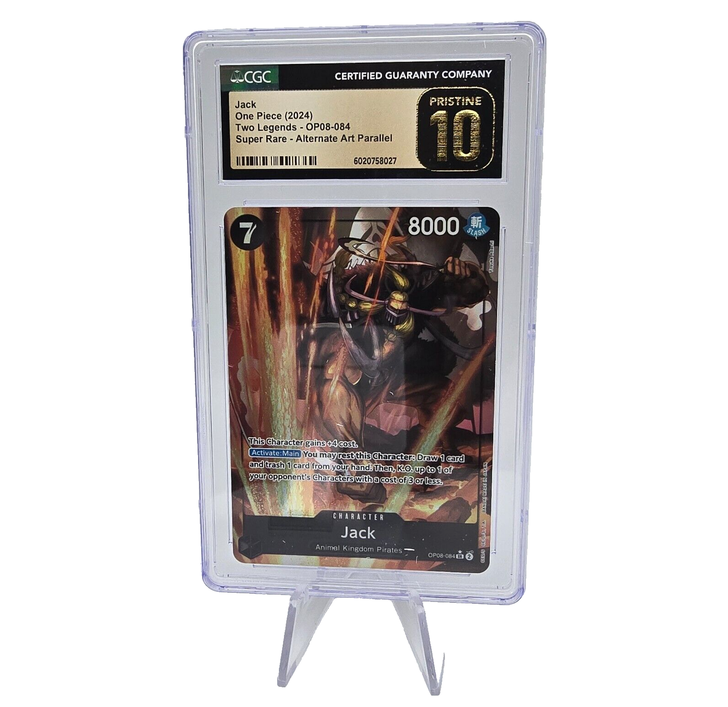 Jack OP08-084 Alt Art SR CGC Pristine 10 One Piece TCG Two Legends