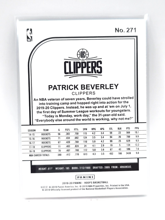 2019 Hoops Patrick Beverley #271 Blue Explosion – SSP Parallel LA Clippers NBA