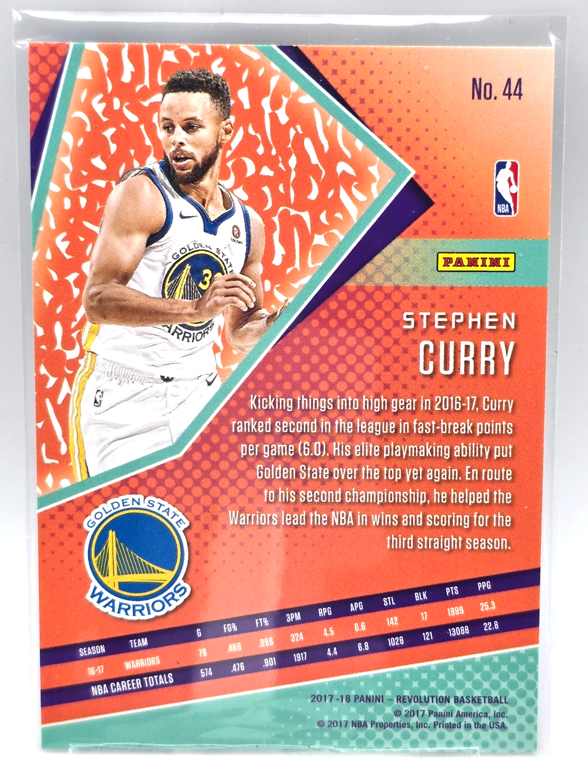 2017 Panini Revolution Stephen Curry #44 Groove Parallel β Golden State Warriors