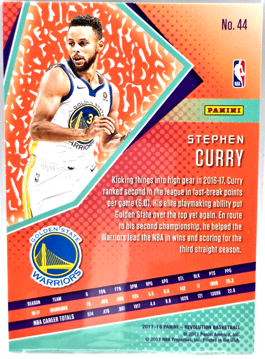 2017 Panini Revolution Stephen Curry #44 Groove Parallel – Golden State Warriors
