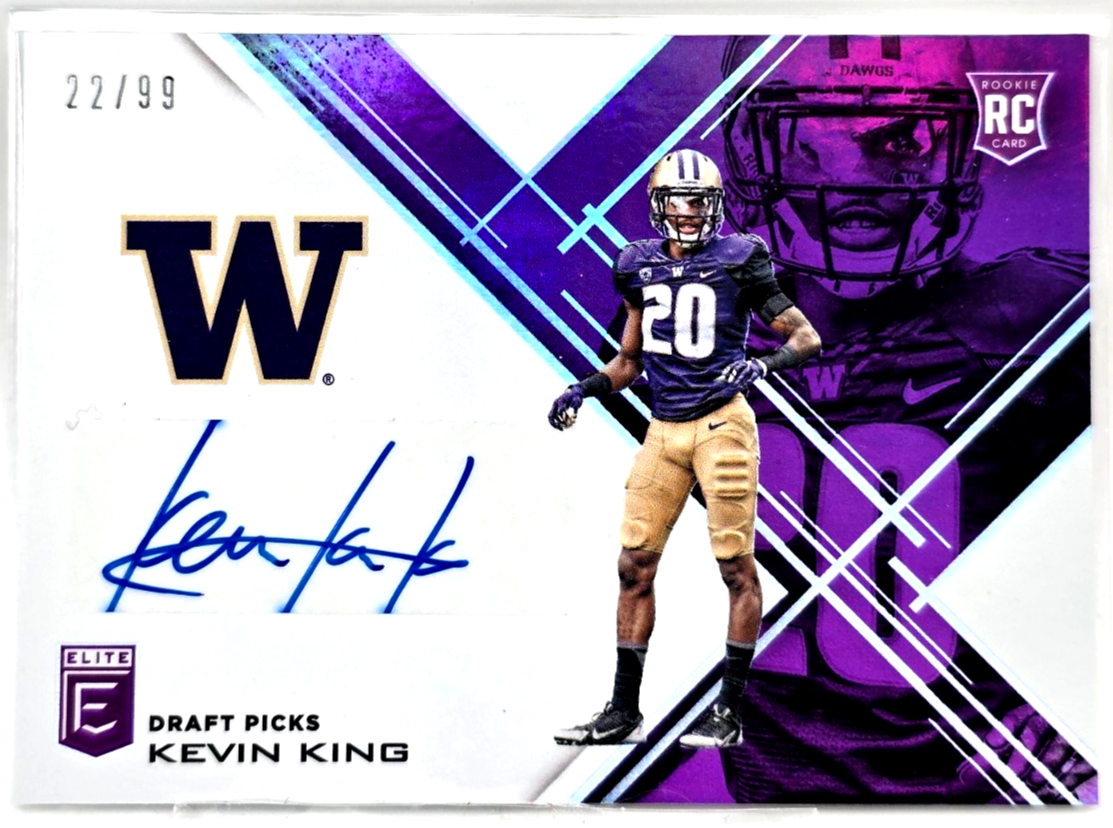 2017 Panini Elite Draft Picks Aspirations Purple /99 Kevin King Rookie Auto RC
