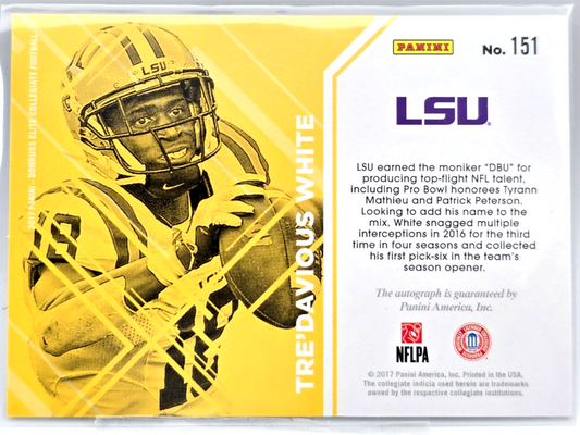 2017 Panini Elite Draft Picks Tre'Davious White #151 Rookie Auto RC
