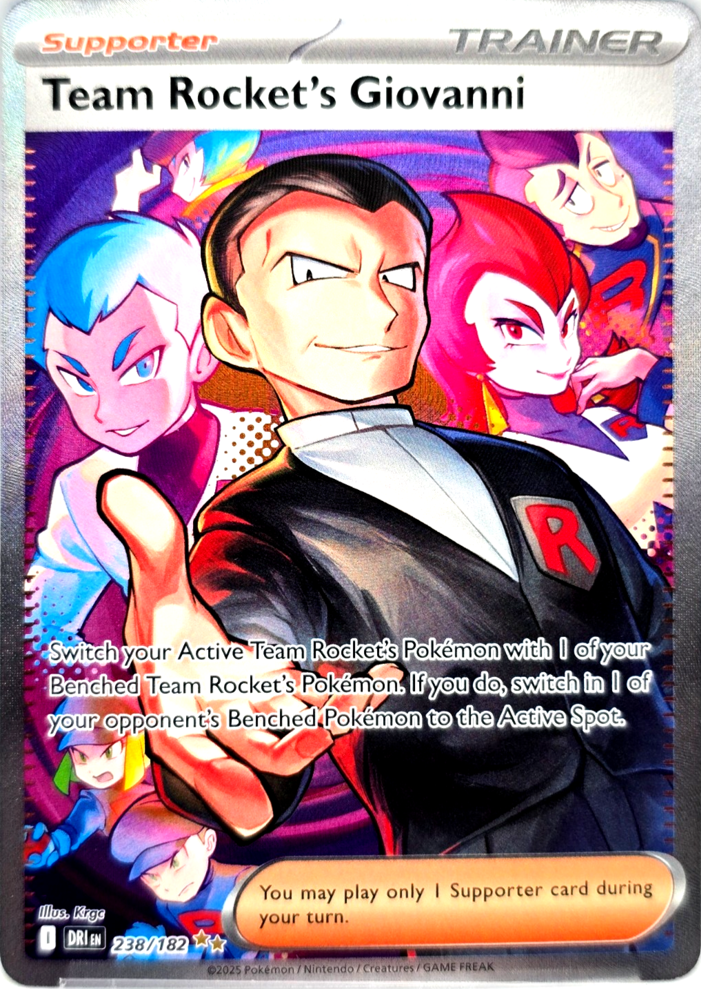 Giovanni 238/182 SIR – Pokémon Destined Rivals Secret Illistratinon Rare NM/Mint