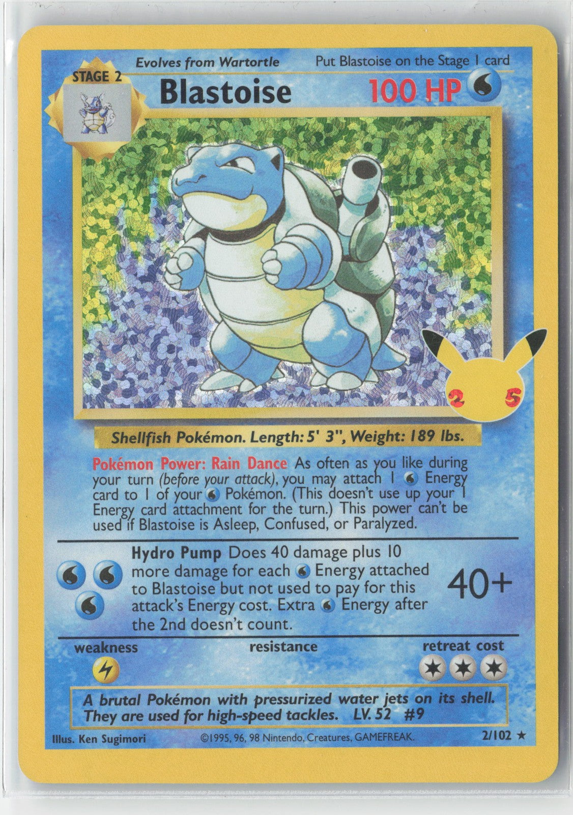Blastoise #2/102 Celebrations: Classic Collection Pokemon