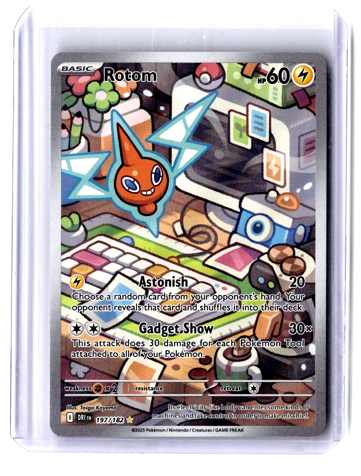 2025 Rotom 197/182 Illustration Rare Pokémon TCG SV10 Destined Rivals