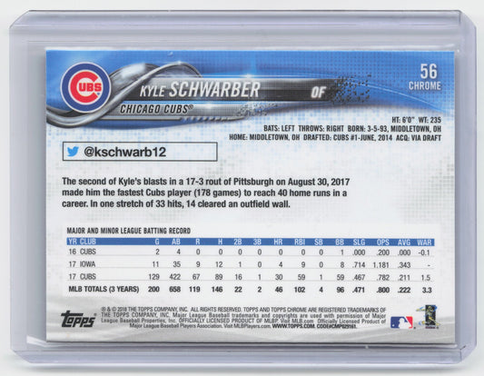 2018 Topps Chrome Kyle Schwarber #56 Baseball