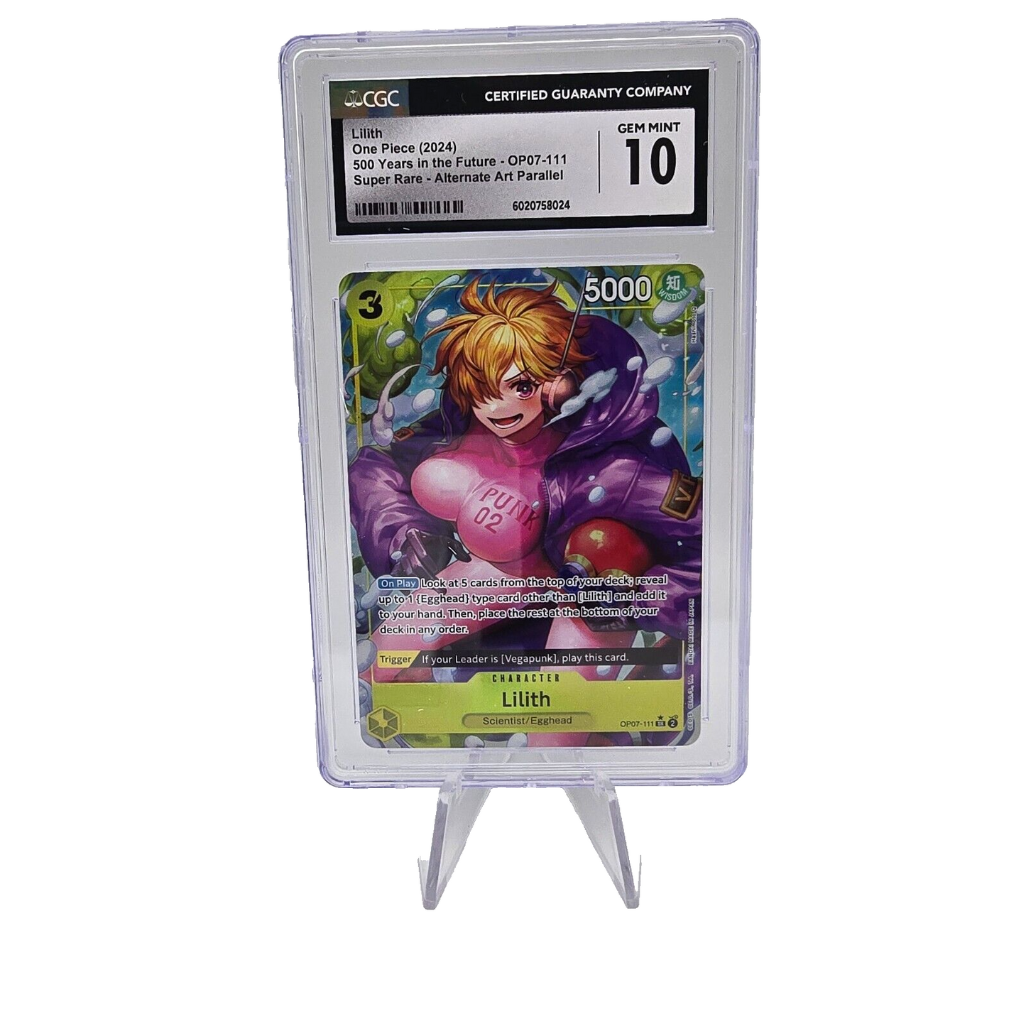 Lilith OP07β111 Alt Art CGC 10 Gem Mint 500 Years in the Future One Piece TCG