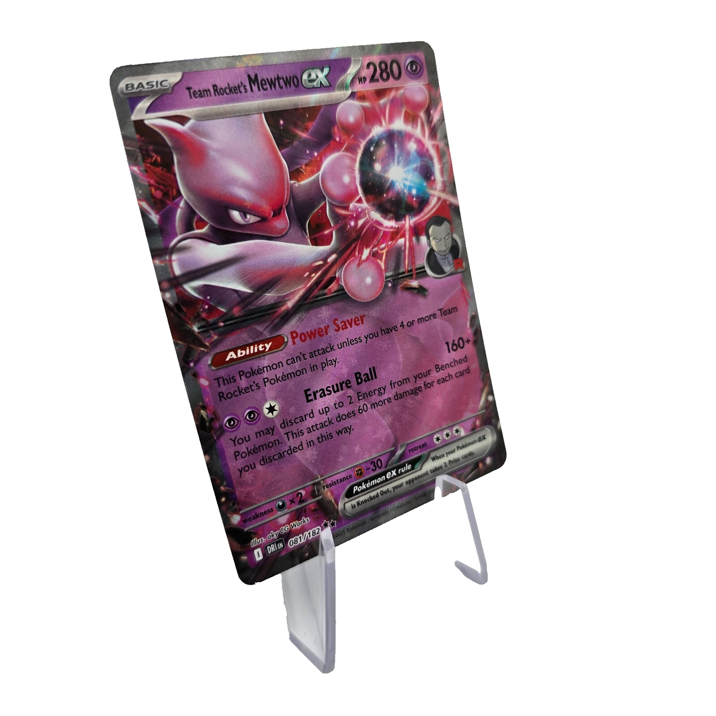 Team Rocket's Mewtwo ex 081/182 Double Rare Holo – Destined Rivals Pokémon TCG