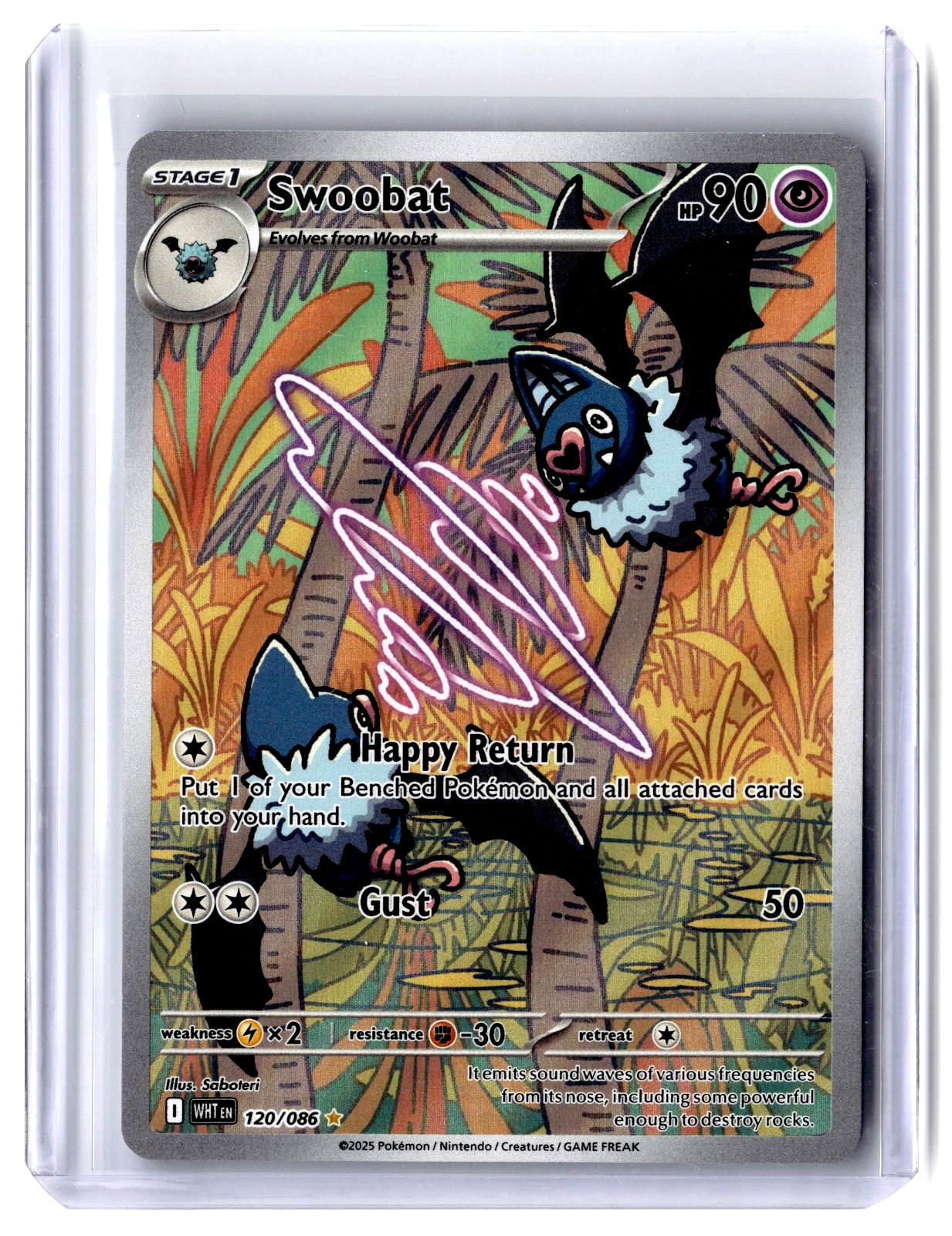 2025 Swoobat 120/086 Illustration Rare Pokémon TCG SV White Flare