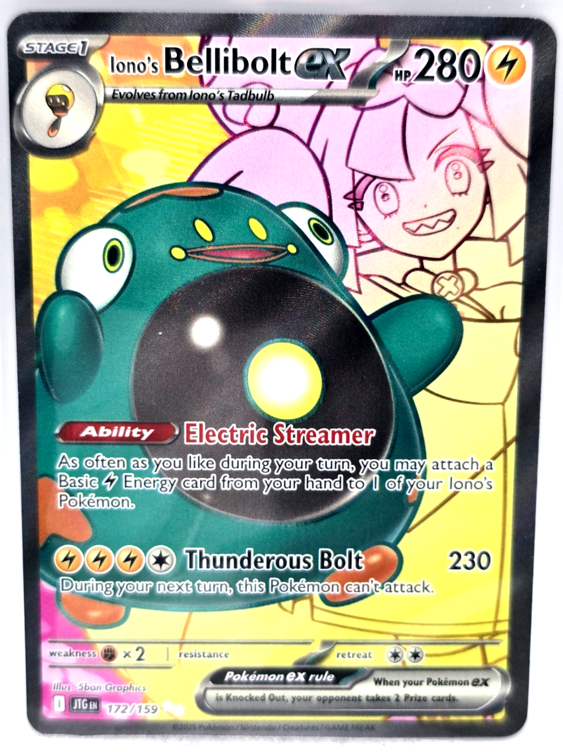 Iono’s Bellibolt EX 172/159 Full‑Art – English Pokémon TCG Journey Together