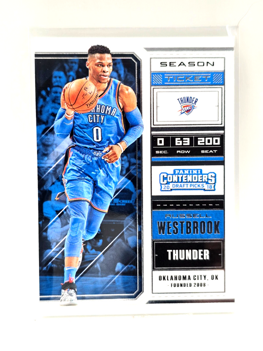 2018 Contenders Draft Picks Russell Westbrook #47 Season Ticket Blue Jersey UCLA
