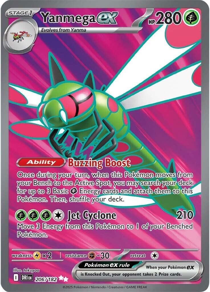 Yanmega ex 206/182 Full Art Holo Pokémon TCG Destined Rivals English