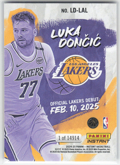 2024-25 Panini Instant Luka Doncic #LD-LAL Los Angeles Lakers Debut Basketball