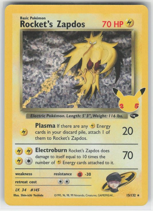 Rocket's Zapdos - CCC Celebrations: Classic Collection #15/132 Classic Collectio