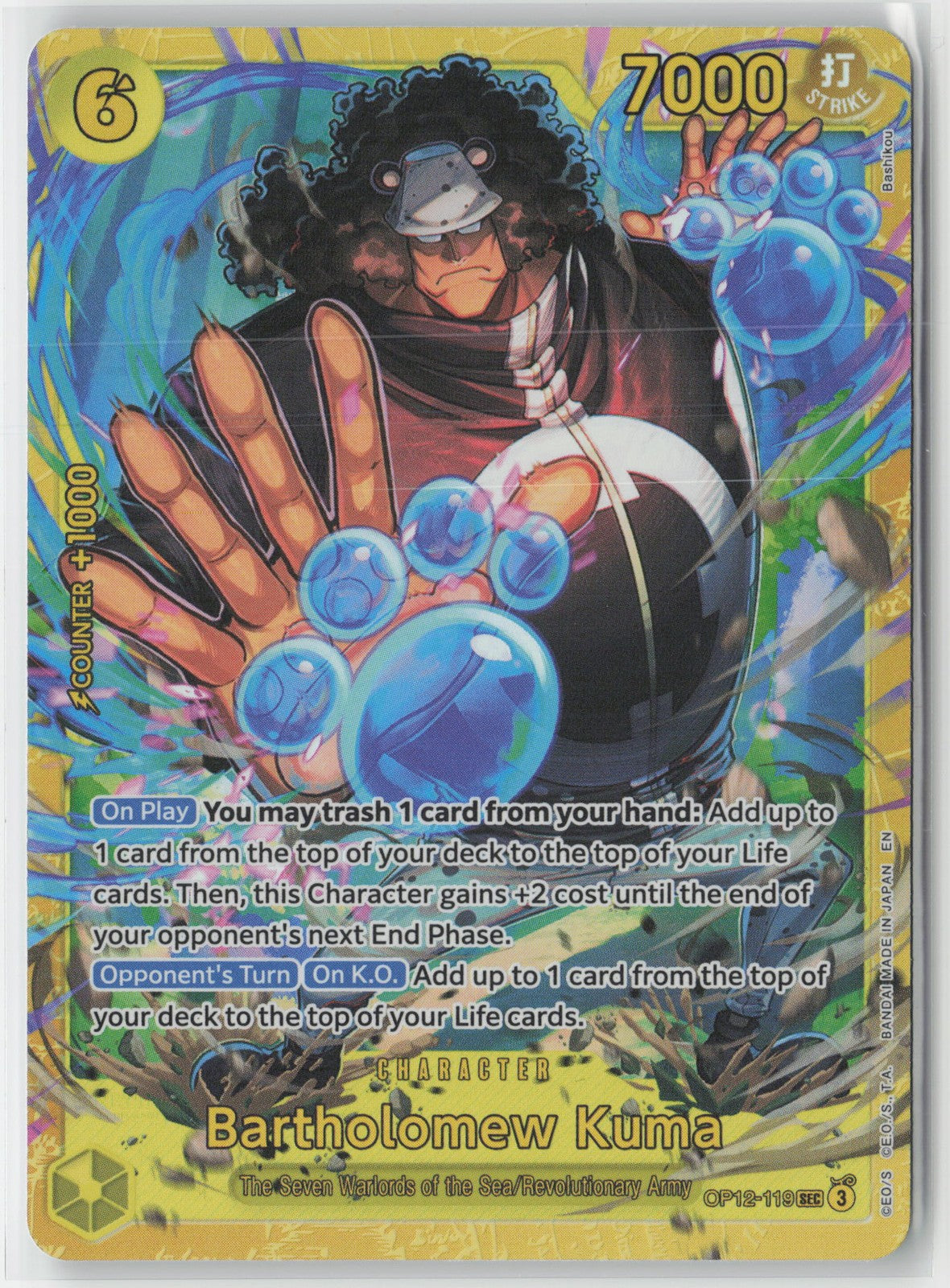 Bartholomew Kuma Foil OP12-119 SEC One Piece TCG Legacy of the Master ENG