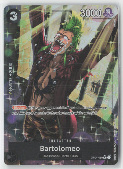 Bartolomeo Alternate Art Foil OP04-089 One Piece TCG Premium Booster The Best