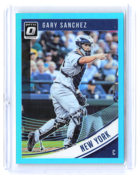 2018 Donruss Optic Gary Sanchez #116 Carolina Blue Prizm /299 Yankees SP