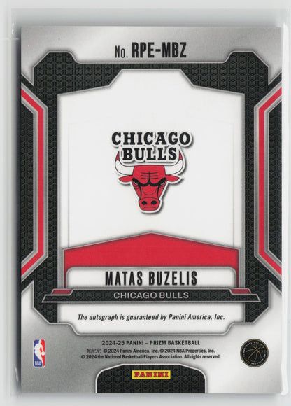 2024-25 Panini Prizm Matas Buzelis #RPE-MBZ Rookie Penmanship Auto Bulls RC