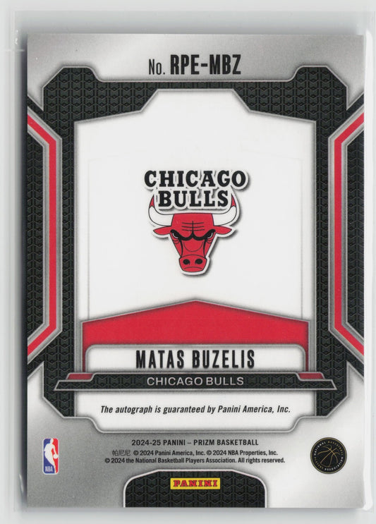 2024-25 Panini Prizm Matas Buzelis #RPE-MBZ Rookie Penmanship Auto Bulls RC