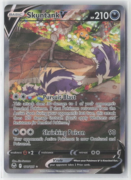 Skuntank V (Alternate Full Art) #181/195 SWSH12: Silver Tempest Pokemon