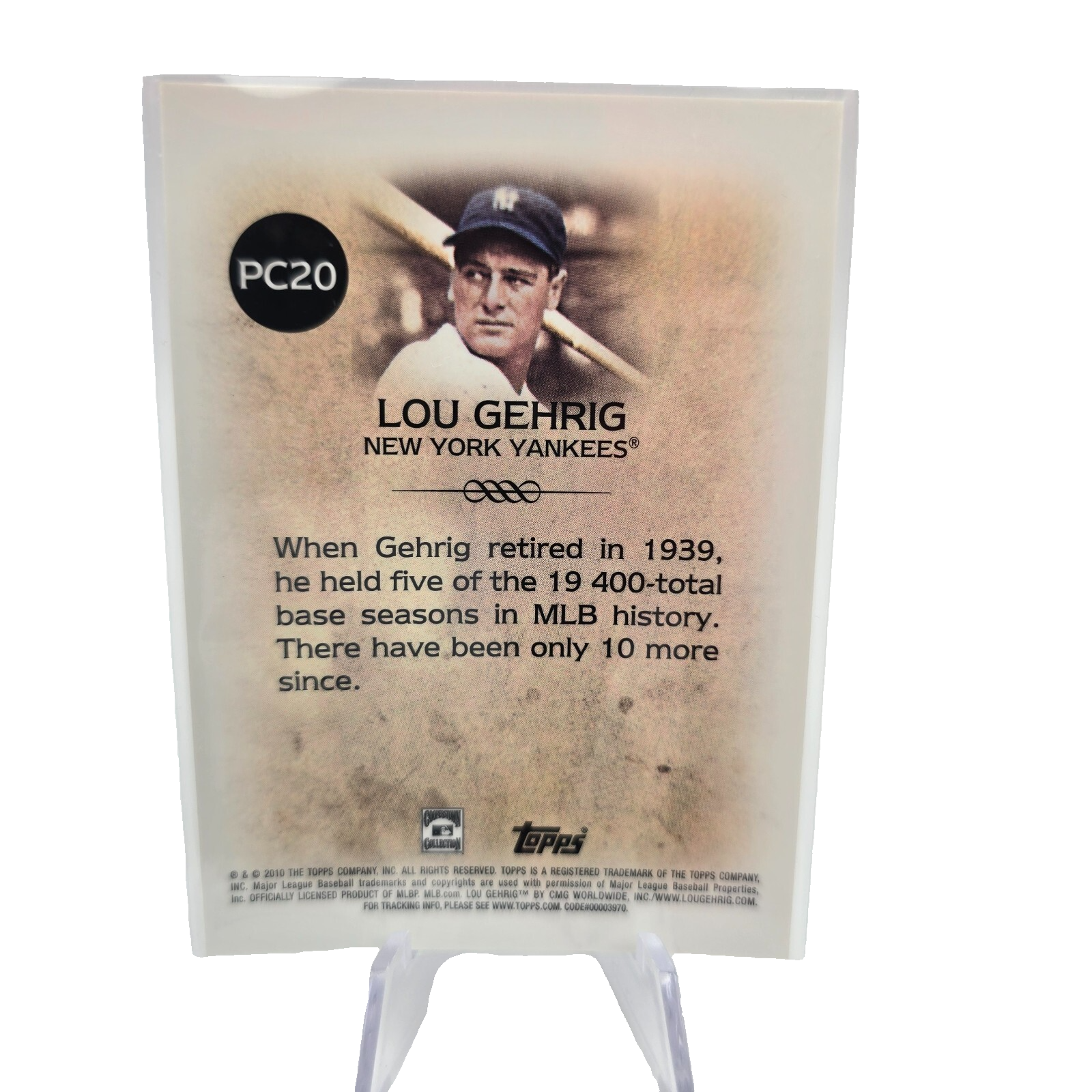 2010 Topps Legends Lou Gehrig #PC20 Platinum – Yankees HOF Walmart Cereal Insert