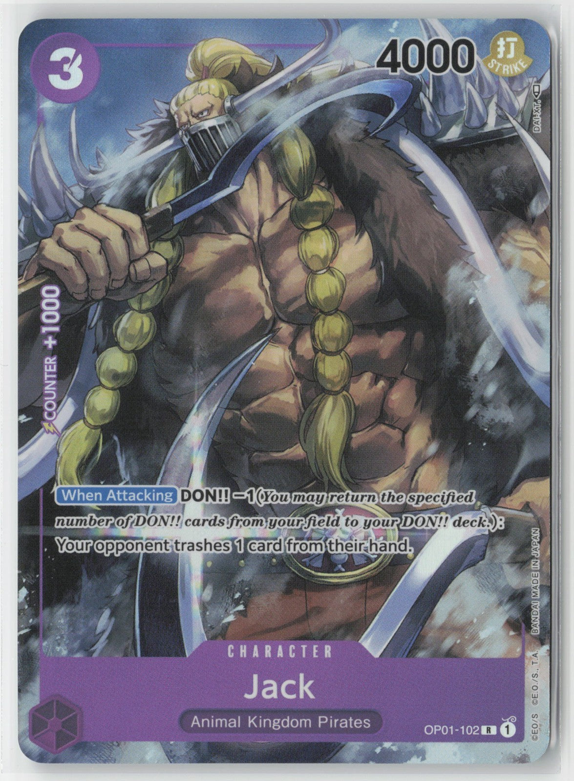 Jack Parallel Foil OP01-102 R One Piece TCG Romance Dawn English