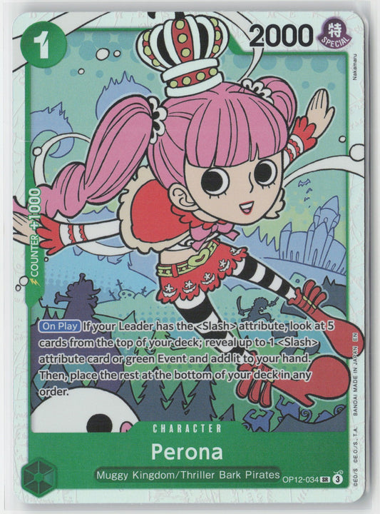Perona Foil OP12-034 SR One Piece TCG Legacy of the Master English