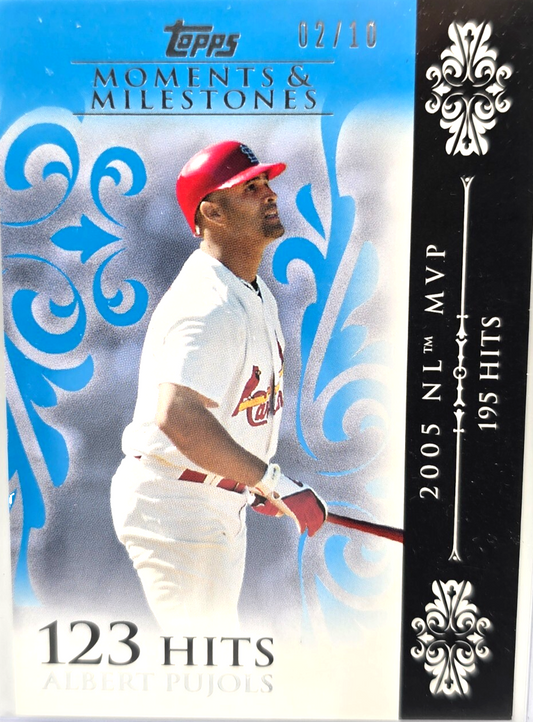 2008 Topps Moments & Milestones Albert Pujols #123 /10 Cardinals MVP Rare