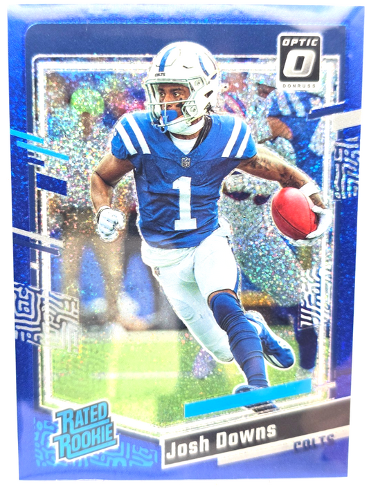  2023 Donruss Optic Josh Downs Blue Glitter Prizm Rated Rookie SSP Colts #248