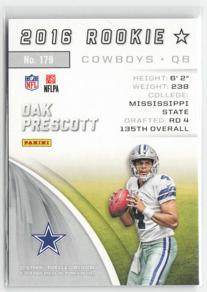 2016 Panini Rookies & Stars Dak Prescott #179 Rookie Dallas Cowboys Football