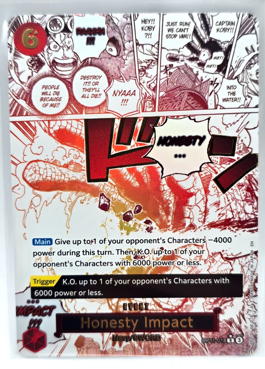 Honesty Impact (Alt Art) OP11-018 R A Fist of Divine Speed - ONE PIECE English 