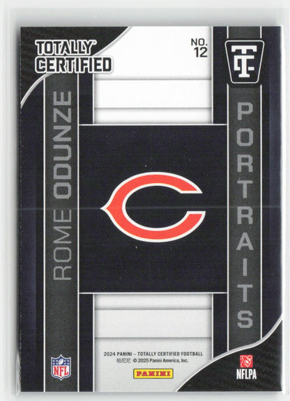 2024 Panini Totally Certified Rome Odunze #12 Portraits Chicago Bears Football
