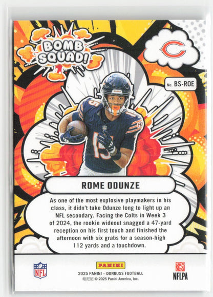 2025 Donruss Rome Odunze #BS-ROE Bomb Squad Chicago Bears Football