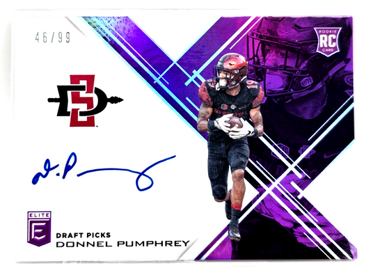 2017 Elite Draft Picks Aspirations Purple /99 Donnel Pumphrey Rookie Auto RC