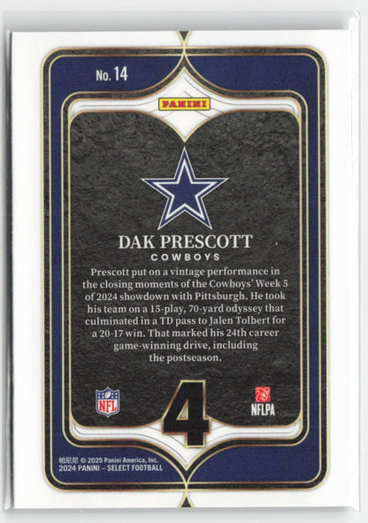 2024 Panini Select Dak Prescott #14 Select Numbers Dallas Cowboys Football